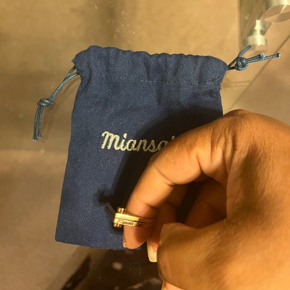 Authentic Miansai rose gold dual ring, square style, size 7 - Picture 3 of 3